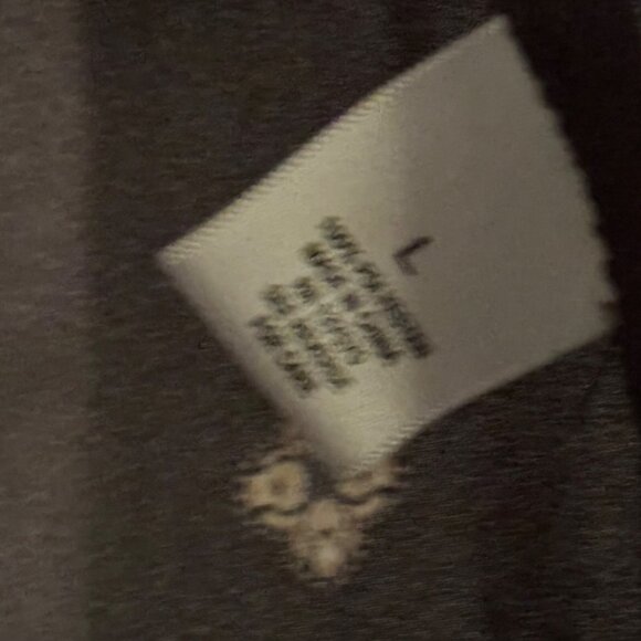 Roz & Ali Black Patterned Blouse Sz L 3/4 Sleeve Tie Neck women top - Picture 4 of 11